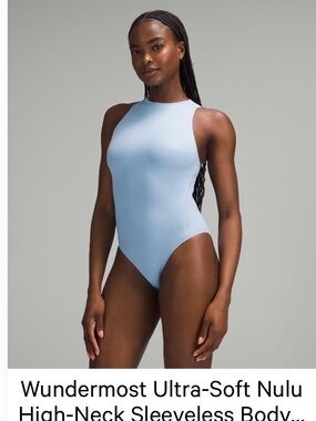 Ultra-Soft Nulu High-Neck Sleeveless bodysuit - Aero Blue (4)